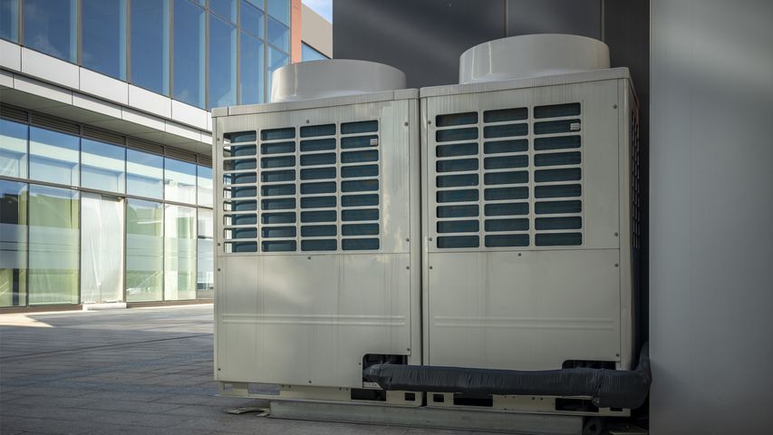 Mitsubishi VRF system Miami installation with outdoor condenser units for luxury home HVAC in Miami, FL