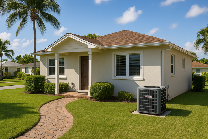 residential house with central air conditioning