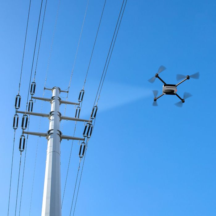 drone inspecting power lines