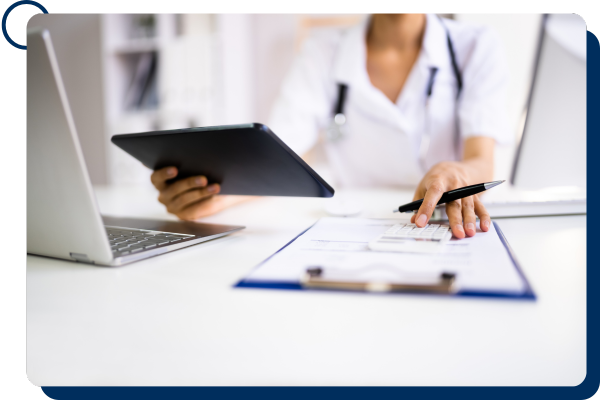 Nurse filling out a prescription