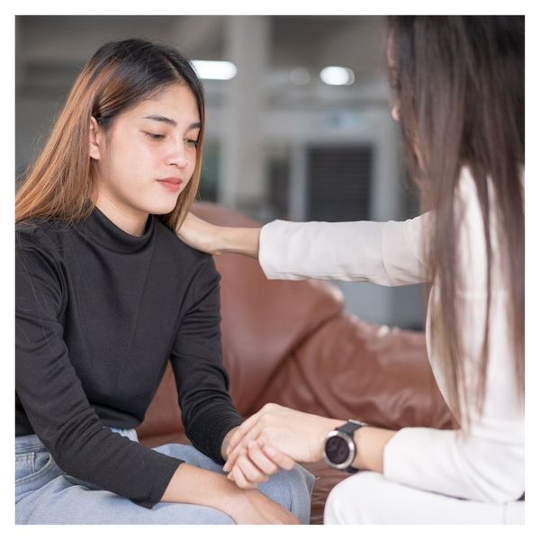 woman receiving counseling