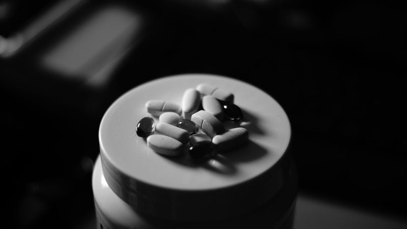 pills on a bottle 