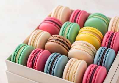 Colorful Macarons in a Box