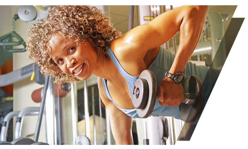 woman working out at gym