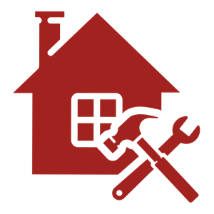 An icon of a home with a hammer and wrench crossing