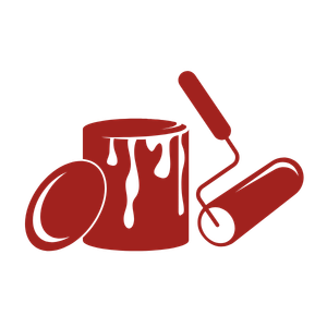 An icon of a paint can and a paint roller