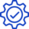 gear icon with a checkmark
