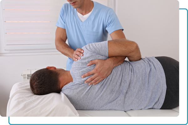 man getting chiropractic care