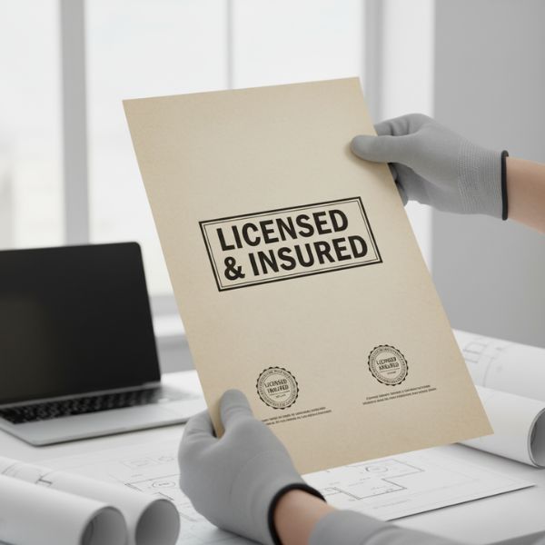 Hands holding a "Licensed and Insured" document, representing a certified Florida roofing contractor. Hands holding a "Licensed and Insured" document, representing a certified Florida roofing contractor.