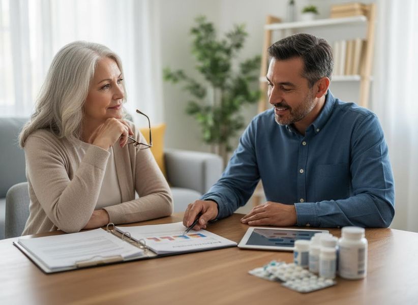 Couple Discussing Health or Financial Planning