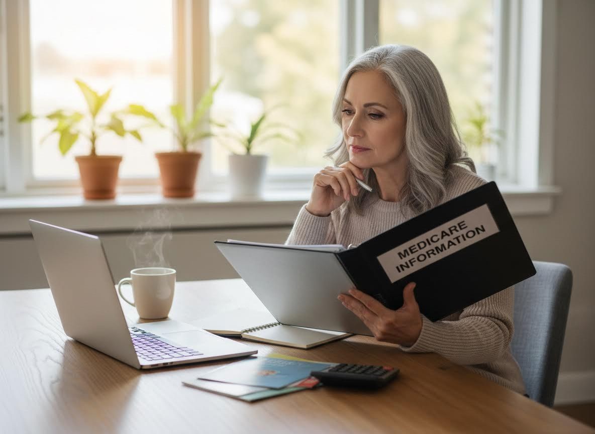 Mature Woman Reviewing Medicare Information