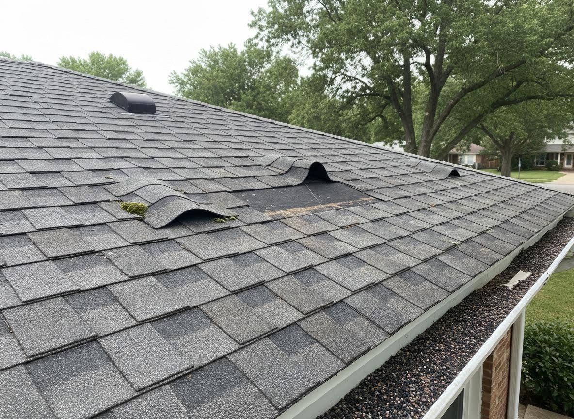 Damaged Asphalt Shingle Roof