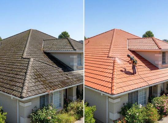 Roof Cleaning Before and After