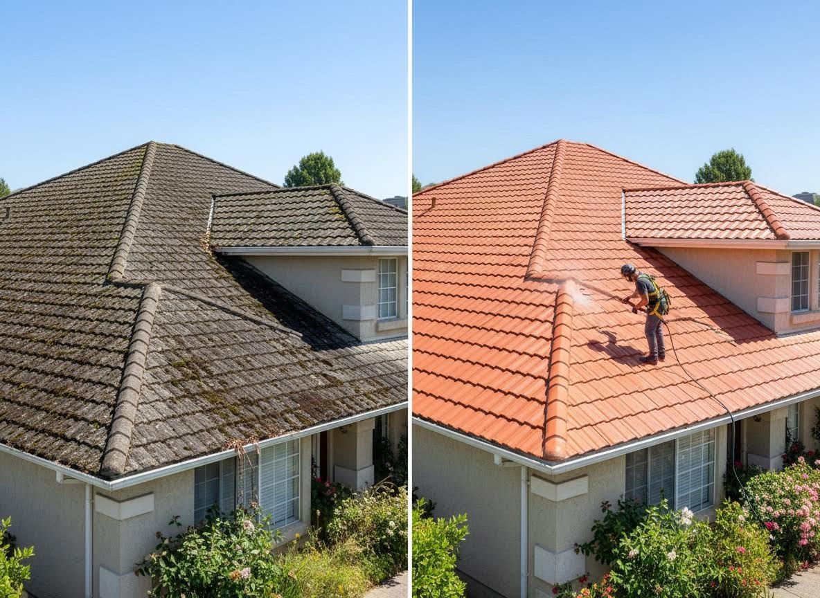 Roof Cleaning Before and After