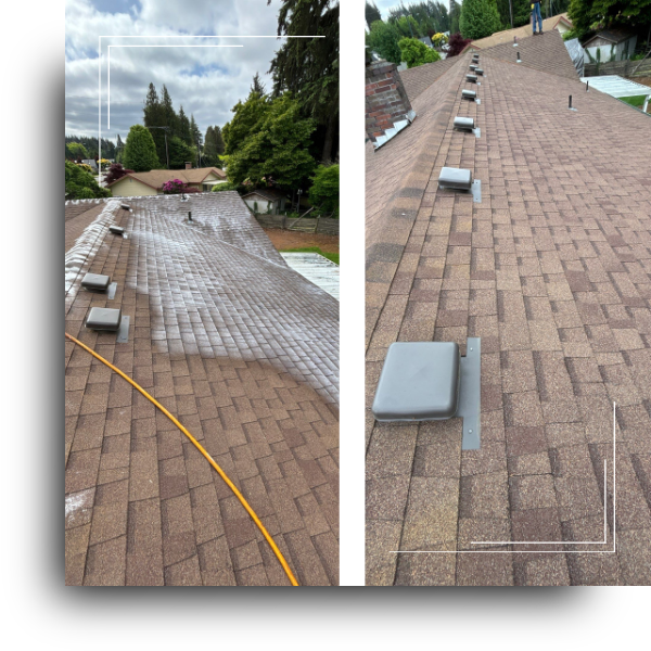 Roof before and after washing