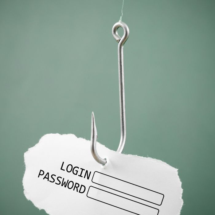 fishing hook through login and password sheet