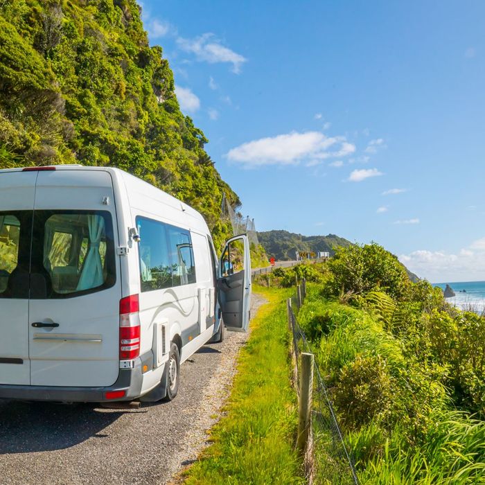 campervan on side of road