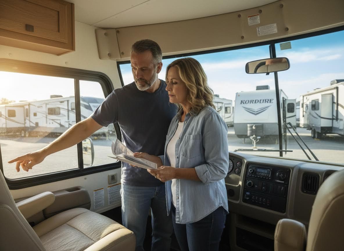Couple Viewing RV Options