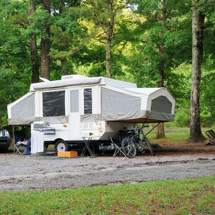 popup camper at RV park