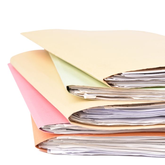 Stack of documents in folders