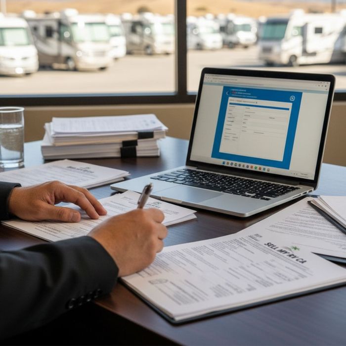 paperwork being quickly and efficiently handled by a professional