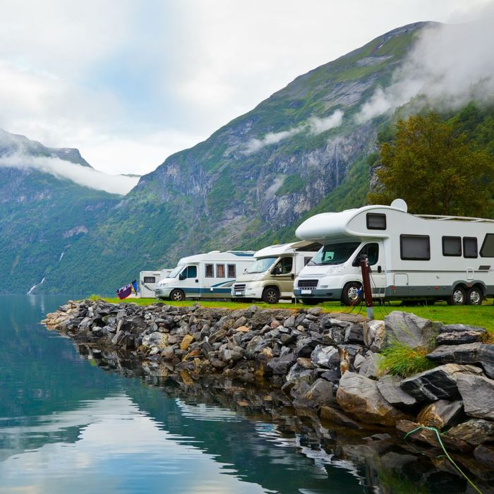 RV in the rocky mountains 