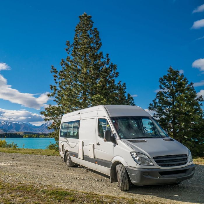 campervan at lake