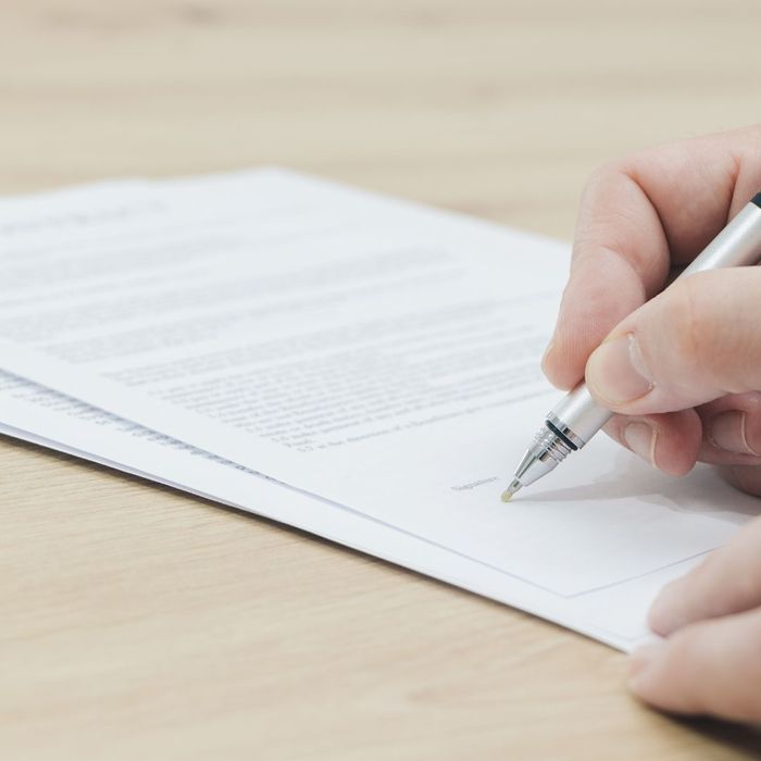 signing a contract