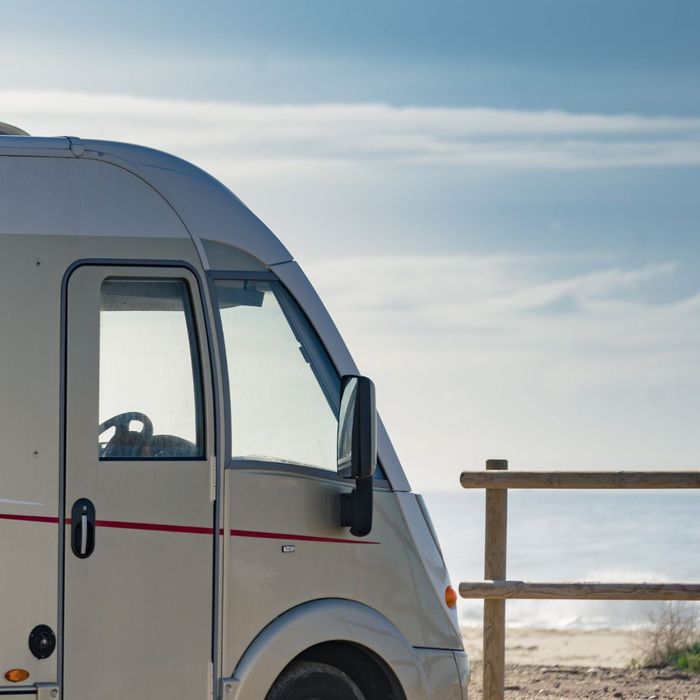 rv parked near beach