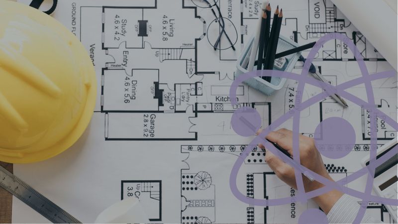 Hard hat and blue prints
