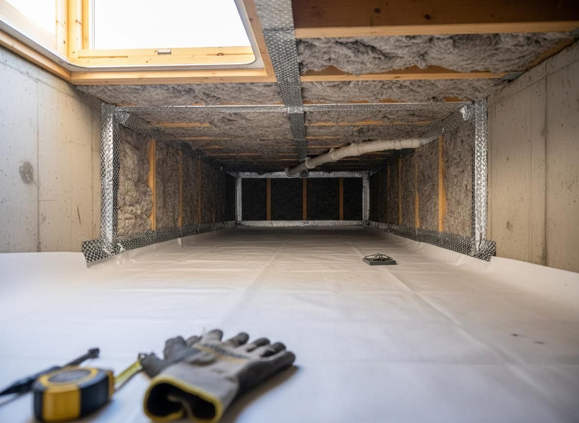 Crawl Space Insulation and Vapor Barrier Installation