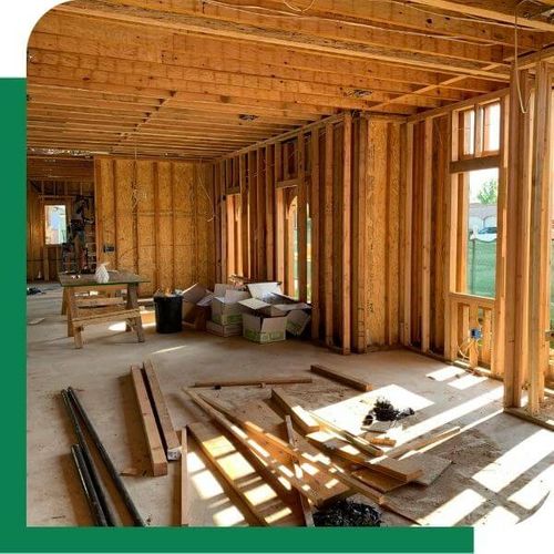 interior of a house being built