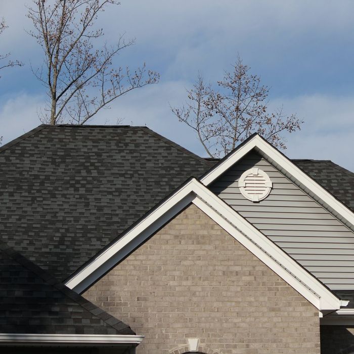 clean dark roof shingles on house 