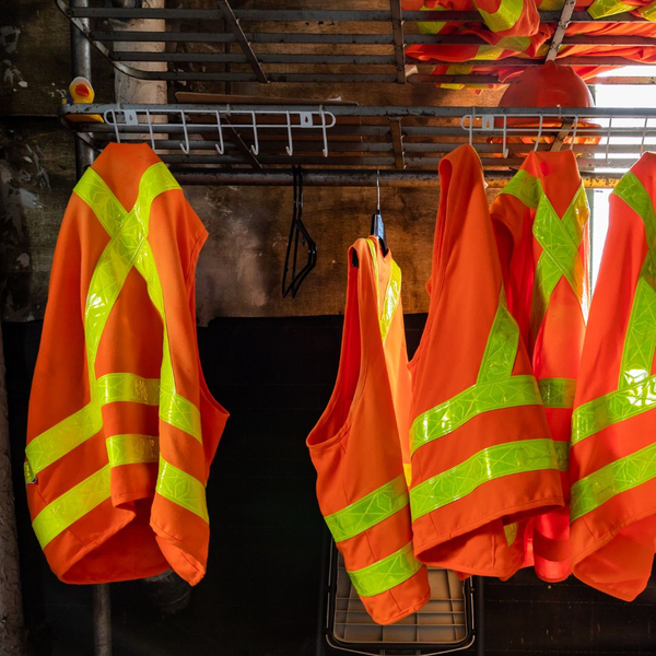 Construction safety vests. Construction safety vests.