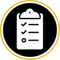 Modern construction techniques and quality control icon