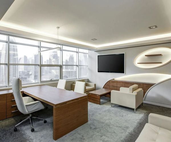 Luxurious modern office interior after commercial remodeling