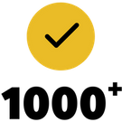 One Thousand Plus icon with Checkmark