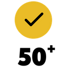 Over fifty icon with Checkmark
