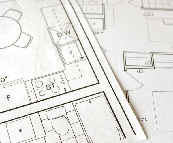 Detailed architectural floor plans for residential construction