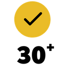 Thirty Plus icon with Checkmark