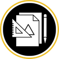 Engineering design and blueprint icon