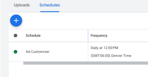 ad customizer schedule