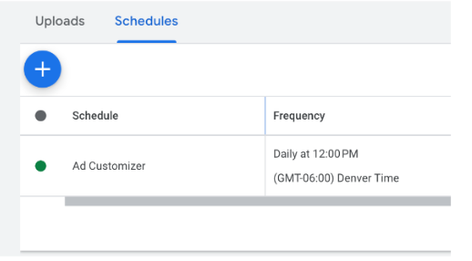 ad customizer schedule