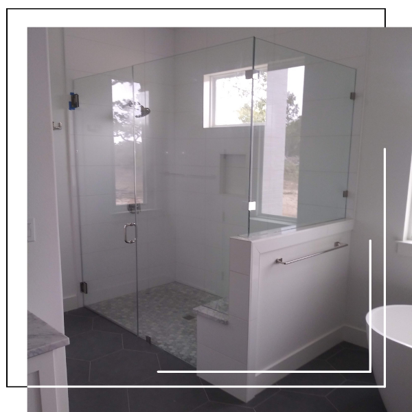 Custom Glass Shower done by That Glass Guy. Custom Shower Glass
