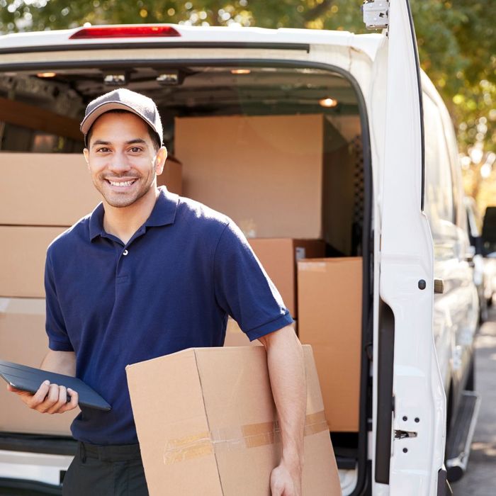 delivery driver carrying box