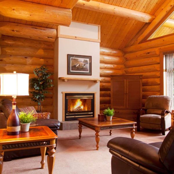 cozy lodge fireplace