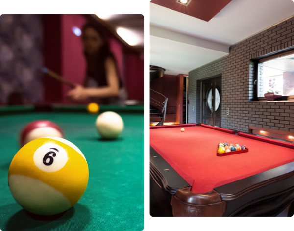 pool table and pool ball detail photo