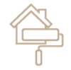 house and paint roller icon