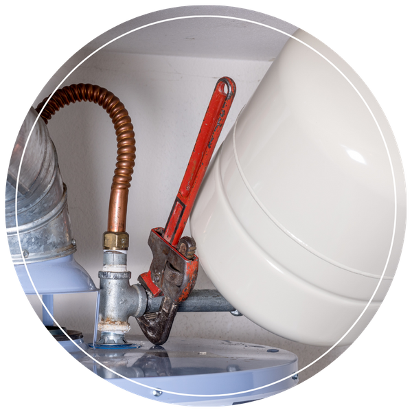 water heater expansion tank being installed