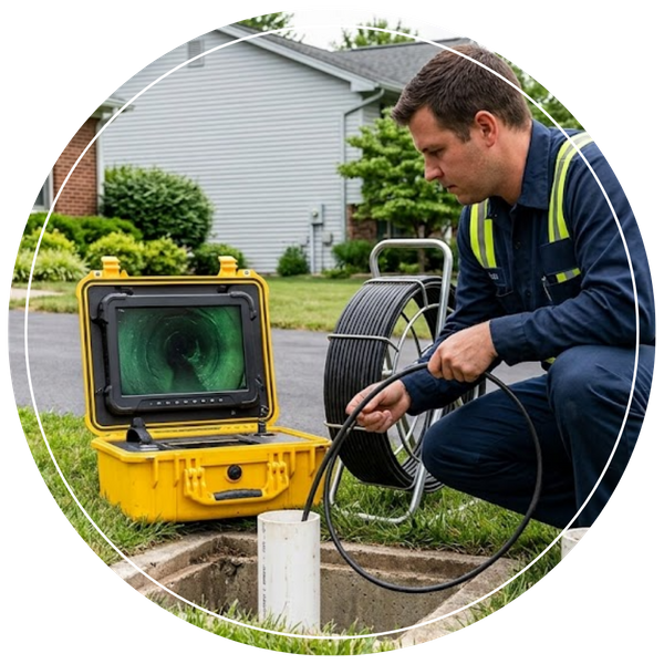 camera inspection of sewer line 